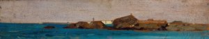 Mar azul, c.1865 (óleo sobre tabla) de Giovanni Fattori