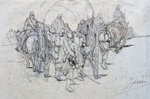 Convoy de suministros en marcha de Giovanni Fattori