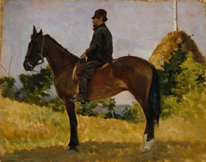 Diego Martelli a caballo de Giovanni Fattori