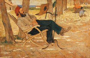 Diego Martelli en Castiglioncello de Giovanni Fattori