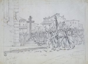 Entrada de las tropas francesas en Livorno de Giovanni Fattori