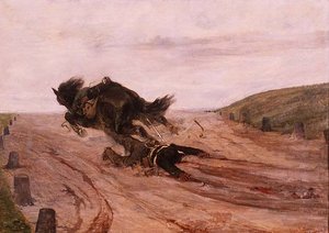 Hombre atrapado por un estribo de Giovanni Fattori