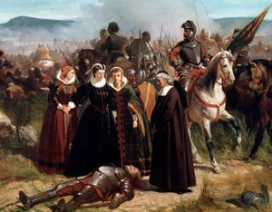 María Reina de Escocia, en la Batalla de Langside, luchada el 13 de mayo de 1568 (detalle)