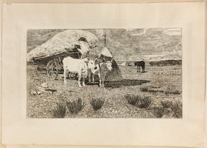 Bueyes y carro (Maremma) de Giovanni Fattori