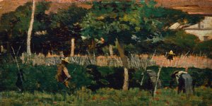 Los jardineros, por Giovanni Fattori de Giovanni Fattori