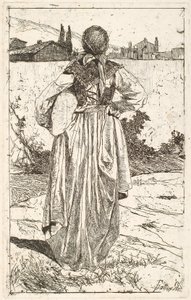 La mujer del gabro (Donna al gabbro) de Giovanni Fattori