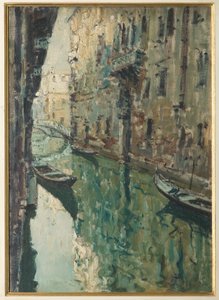 Canal veneciano (pintura al óleo) de Giovanni Forghieri