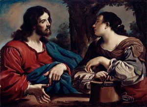Cristo y la mujer de Samaria, c.1620 de Giovanni Francesco Barbieri
