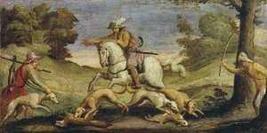 Caza de liebres, 1615 de Giovanni Francesco Barbieri