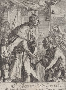 San Luis dando limosna a los pobres, 1735 de Giovanni Francesco Braccioli