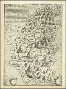 Mapa de Islandia de Giovanni Francesco Camocio de la década de 1560