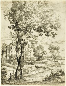 Paisaje con casa de Giovanni Francesco Grimaldi