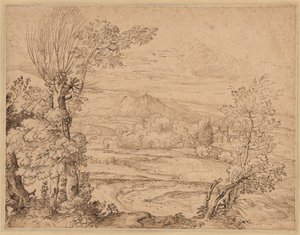 Landscape with a River and Aqueduct de Giovanni Francesco Grimaldi