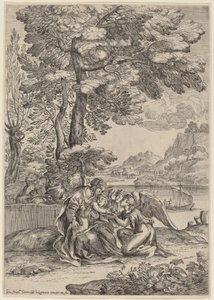 El Descanso en la Huida a Egipto de Giovanni Francesco Grimaldi