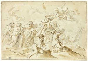 Bendecido ascendiendo al cielo de Giovanni Francesco Romanelli
