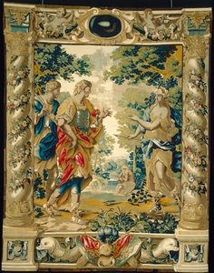 Venus dice a Eneas y su amigo Acates que vayan a Cartago, 1679 de Giovanni Francesco Romanelli