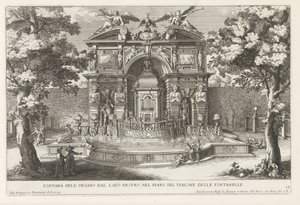 Fontein conoció a hydraulisch orgel en de tuinen van de Villa d