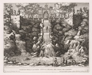 The Fountains of Rome (Le fontane di Roma), Book IV, plate 21: View of the Cascade below the Organ from the Garden (Veduta della Cascata Sotto L