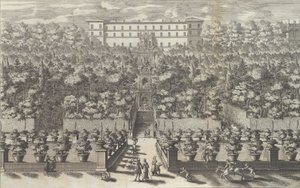 Vista del Palacio desde el Plano del Jardín con sus Fuentes de Giovanni Francesco Venturini