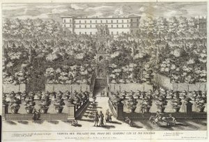 Veduta del Palazzo dal Piano del Giardino con le sue Fontane, de La Fontane, pub. c 1691