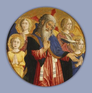 Dios Padre con cuatro ángeles y la paloma del Espíritu Santo