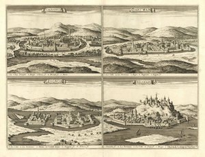 Castillos de Košice, Hatvan, Szolnok y Belgrado (Giovanni Giacomo De Rossi, 1683) de Giovanni Giacomo De Rossi
