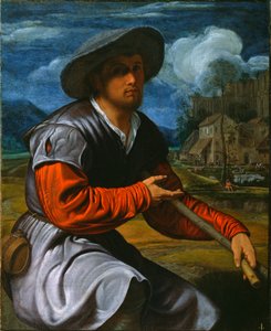Pastor con flauta, c.1525 (óleo sobre lienzo) de Giovanni Girolamo Savoldo
