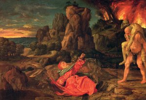 La tentación de San Antonio, c.1530 (óleo sobre madera) de Giovanni Girolamo Savoldo