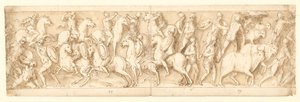 Ataque a los alemanes (LXIII); sus jefes son capturados (parcialmente restaurado en la columna; LXIV) de Giovanni Guerra