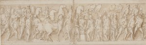 Mujeres capturadas son llevadas; desfile de los guardias; Marco Aurelio sacrifica en un altar; Marco Aurelio observa un ataque de Giovanni Guerra