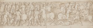 Los sármatas se someten al emperador; los romanos atacan a los bárbaros de Giovanni Guerra