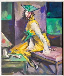 Mujer enmascarada (óleo sobre lienzo)