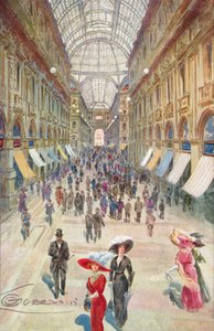 Milán / Milan: Galleria Vittorio Emanuele II (litografía en color)