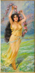 Joven ninfa (óleo sobre lienzo) de Giovanni Guerzoni