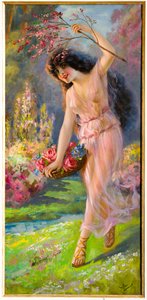 Joven ninfa (óleo sobre lienzo) de Giovanni Guerzoni