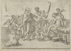 Boda de Alejandro y Roxana de Giovanni Jacopo Caraglio (attributed to)
