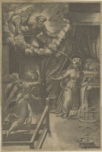 Anunciación con Dios Padre de Giovanni Jacopo Caraglio