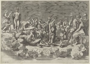 Colección de dioses en el Olimpo de Giovanni Jacopo Caraglio
