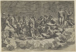 Colección de dioses en el Olimpo de Giovanni Jacopo Caraglio