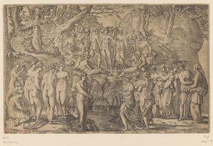 Concurso entre las Musas y las Pierides de Giovanni Jacopo Caraglio