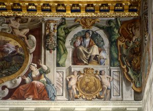 (detalle) del fresco del Palacio Quirinal, Roma de Giovanni Lanfranco