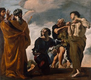 Moisés y los mensajeros de Canaán, 1621-24 de Giovanni Lanfranco