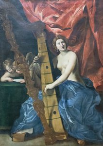 Venus tocando el arpa de Giovanni Lanfranco