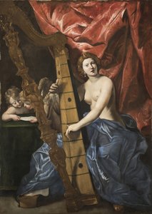 Venus tocando el arpa de Giovanni Lanfranco