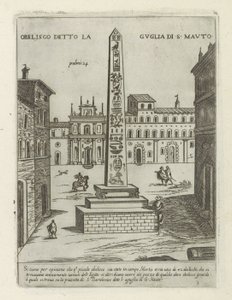 Obelisco de Roma Obelisco conocido como Torre de S. Mauto (título sobre objeto) Moderne en antieke Monumenten en bouwwerken en Roma (título de la serie) Adornos de edificios antiguos y modernos de la ciudad alma de Roma (título de la serie)