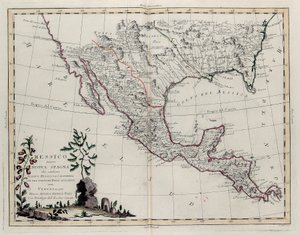 México o Nueva España que contiene Nuevo México, California con una porción de países adyacentes, del Tomo IV del Nuevo Atlas, grabado por G. Zuliani, 1785