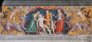 El signo astrológico de Virgo, Cámara del Zodiaco, detalle de 2384726 de Giovanni Maria Falconetto