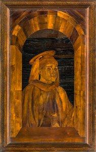 Coro Canónico de Lignaean, Incrustado por Giovanni Maria Platina 1484, Silla Superior, Sant