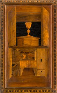Coro canónico de madera, Incrustado por Giovanni Maria Platina 1484, Sitial superior de Giovanni Maria Platina