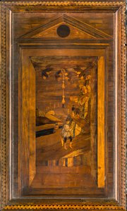 Coro Canónico de Lignaean, Incrustado por Giovanni Maria Platina 1484, Stallo Superior de Giovanni Maria Platina